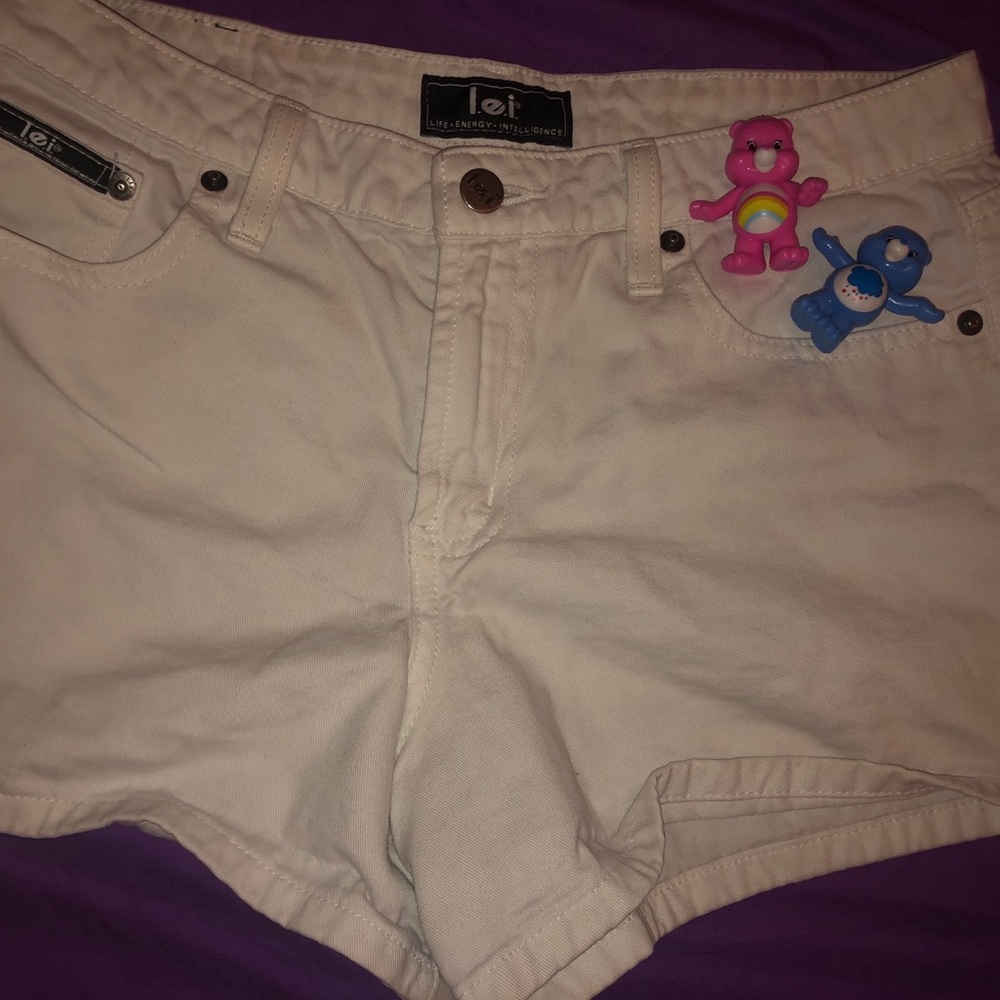 White Mid Rise Short